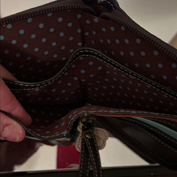 Chala Navy Flip-Flop Wallet with Floral Accents - Picture 8 of 11